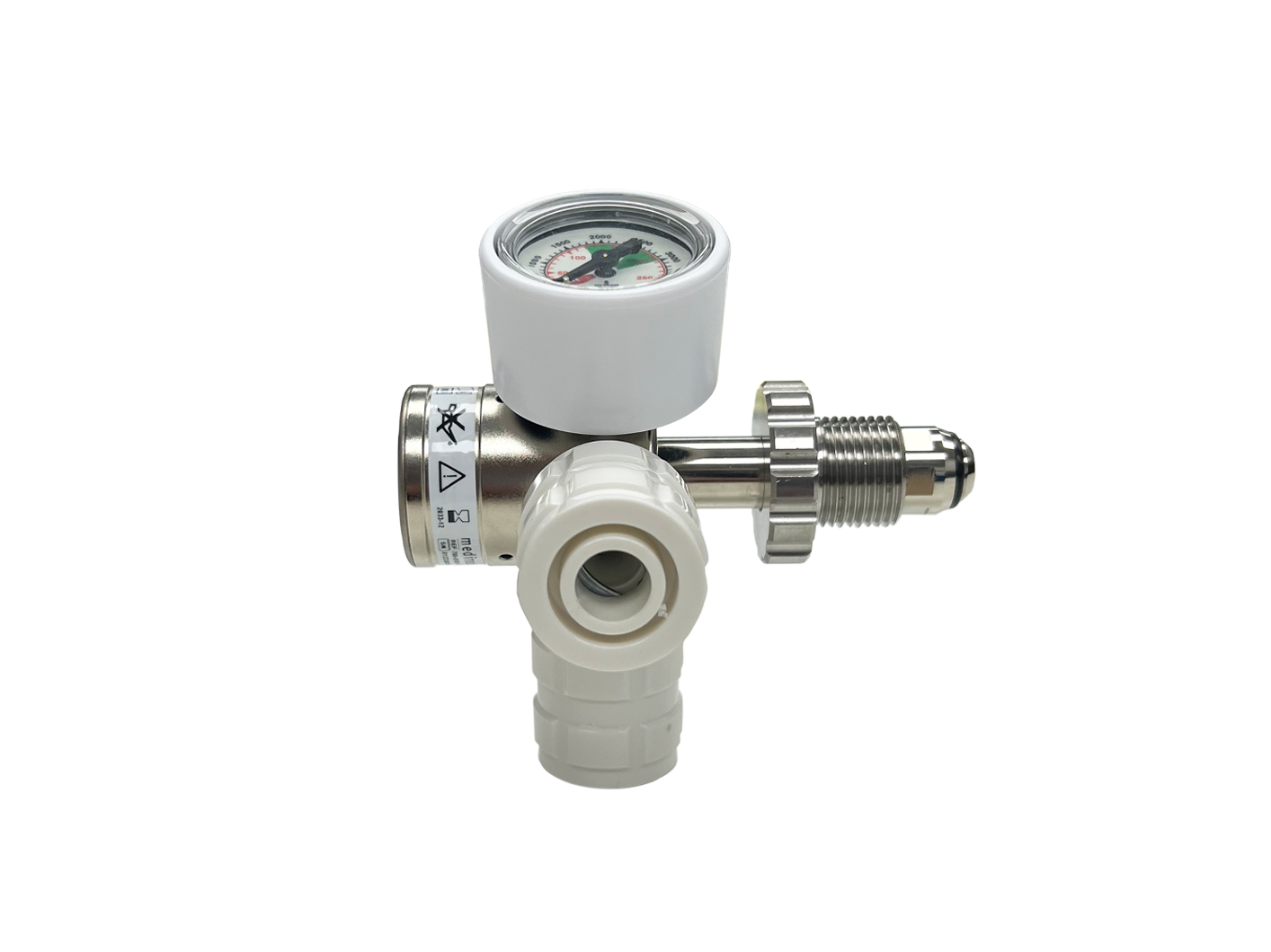 Oxygen Regulator, Pin Index, 2 x BS Schrader